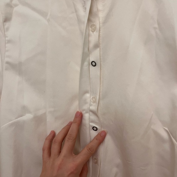 Women’s Leze the Label button-up slim shirt, white, size medium - Picture 2 of 5